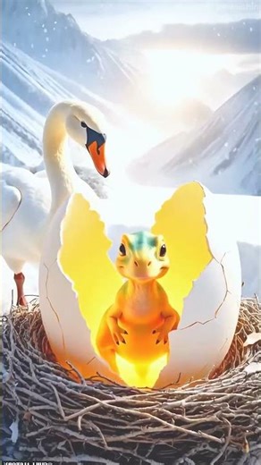 The Swan That Raised a T-Rex: A Heartbreaking Story 🦢🦖💔 #shorts