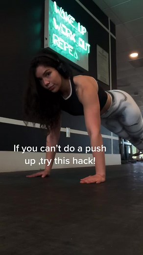 Push up hack for my people who struggle with their push ups !! Improve your form with this little tip 😈 #gymmotivation #gym #fitness #fitnesstips #gymtips #pushup #pushuphack | Brinda Arrey