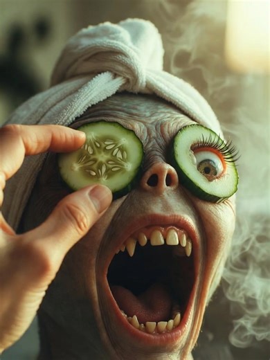 The most terrifyingly beautiful spa day ever... 😂💀 I think she overdid it with the eyelashes! 🧖‍♂️💅 Watch this hyper-realistic AI