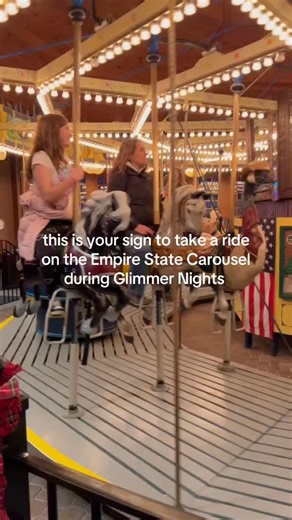 The Glimmer Nights experience just isn’t complete without a ride on the carousel ✨🎄 | Fenimore Farm and Country Village