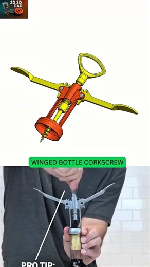 How to Use a Winged Corkscrew Properly#LifeHacks #CAD #MechanicalDesign #SommelierTips