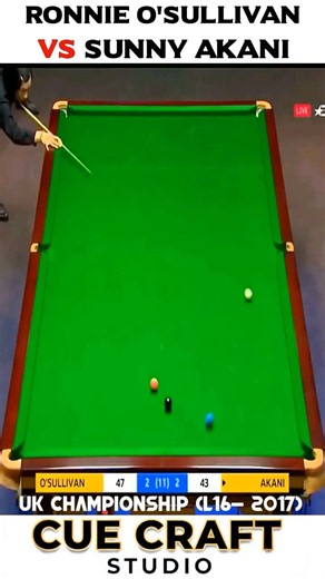 Tactical Snooker battle between Ronnie O'Sullivan vs Sunny Akani CueCraft Studio #snooker #shorts