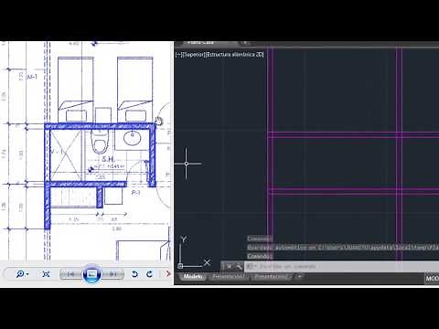 Dibujo de muros con comandos en AutoCAD - Desfase (copiado en paralelo) y Recortar (Curso Parte 2)