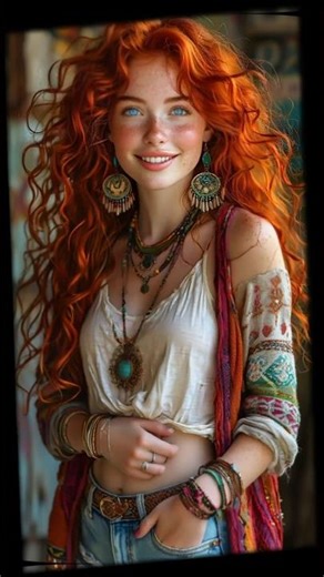 Boho Radiance: A Portrait of Vibrant Style