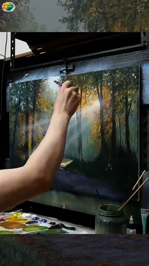 A Hidden Autumn Wonderland 🍂 | Peaceful Fall Landscape Oil Painting