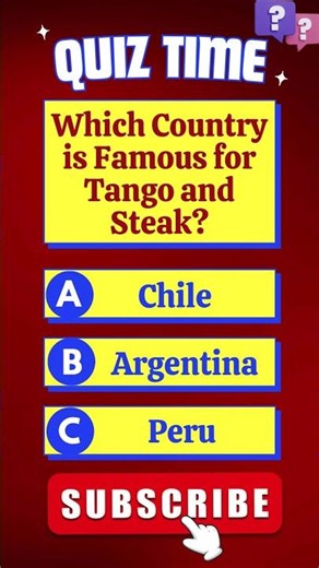 Which Country is Famous for Tango and Steak? #country #tango #steak
