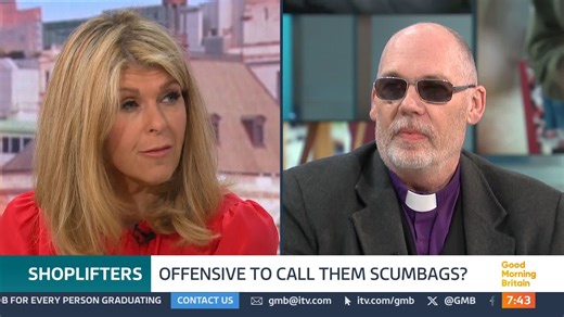 A shopkeeper was reportedly visited by police about a sign in their store referring to shoplifters as ‘scumbags’. The shop owner said police told him someone informed them about it because they were "offended". Is it offensive to call shoplifters ‘scumbags’? | Good Morning Britain