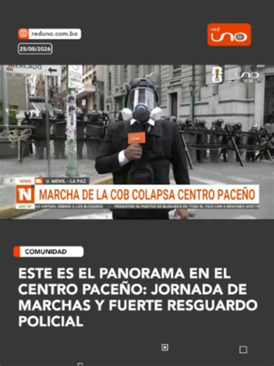 El centro paceño vive una jornada de intensa movilización debido a la marcha convocada por la COB, que ha generado restricciones en varias vías de la ciudad. ▶️ Más información en www.reduno.com.bo #RedUno #RedUnoDigital #Bolivia #Notivision