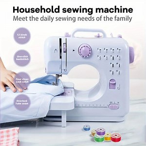 Mini Electric Sewing Machines for Beginner with 2 Speed 12 Built-in Stitch Gift  | eBay UK