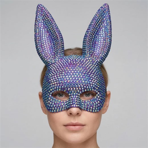 Sparkly Rhinestone Bunny Mask – Crystal Masquerade, Cosplay, Festival Accessory - Etsy