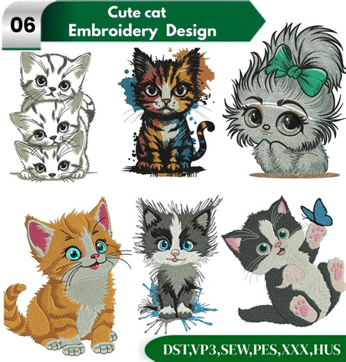 Cat Embroidery Design, Realistic Cat, Mini Cat, Cute Cat, Black Cat, Cat Hand, Simple Cat, Machine Embroidery Design - Etsy