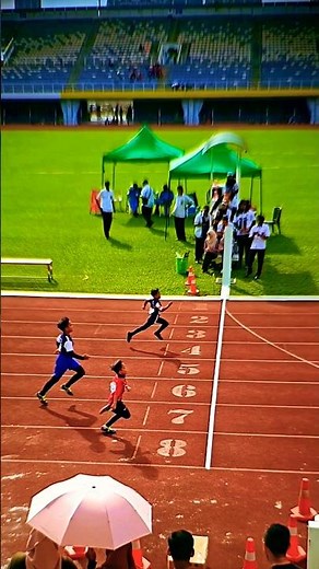 Boy 100m Finishing Line Super Slow Motion