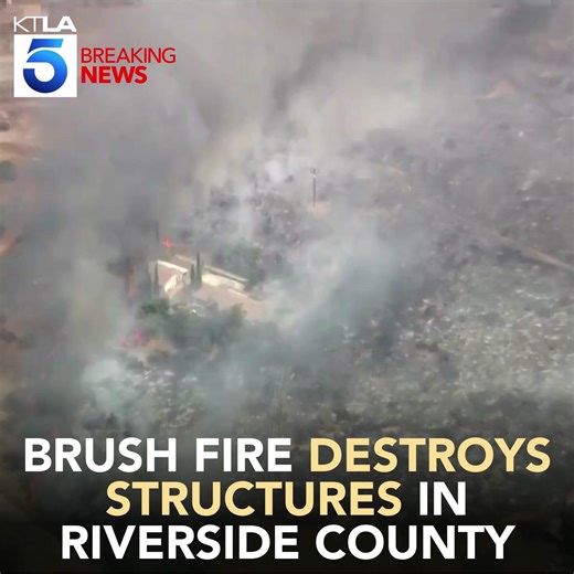 #BREAKING: The Juniper Fire in Riverside County has destroyed at least three structures and is threatening several others. Watch live coverage: Brush fire destroys structures in Riverside County | KTLA 5 News