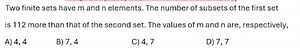 Two finite sets have m and n elements. The number of subsets of... | Filo