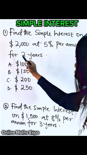 Financial Maths | Simple Interest #maths #mathviral #viralmaths #viralfypreels #mathreels #FinancialMaths | Online Maths Expo