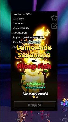 *BUFFED* Lemonade Serenade vs Bloop Fish! 🎣 #fisch #roblox