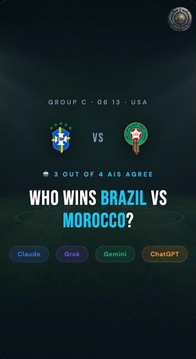 🇧🇷🆚🇲🇦 3 AIs Agree: Brazil Beats Morocco! | World Cup 2026 | Neural Picks