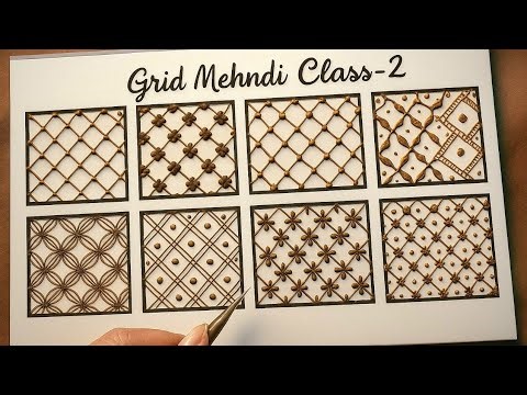 Latest mehndi grid || box mehndi class 2 || Henna classes Day 2 || tips & tricks || Mehndi classes