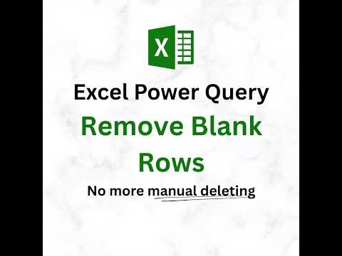 Excel Power Query Remove Blank Rows