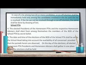 NQESH/ PRINCIPALS TEST 2021 REVIEW. Guidelines for the conduct of PTA elections