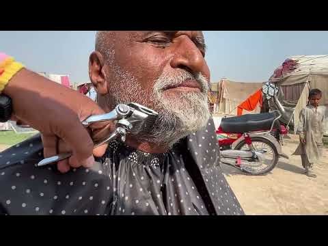 ASMR Transformation: Elderly Gentleman Full Head Shave & Beard Setting ✨| Roadside Barber