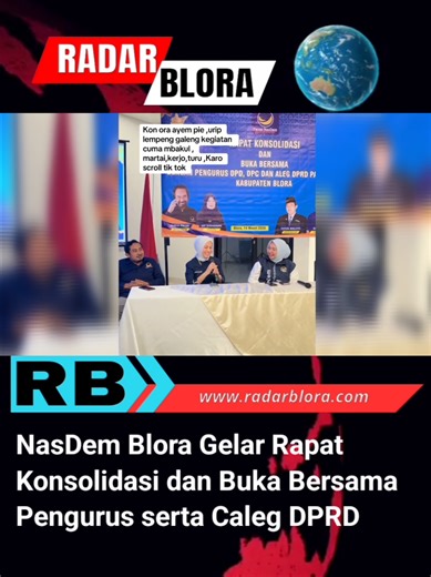 Konsolidasi dan Buka Bersama, NasDem Blora Perkuat Soliditas Jelang Lebaran BLORA – Menjelang Hari Raya Idul Fitri, Dewan Pimpinan Daerah (DPD) Partai NasDem Kabupaten Blora menggelar acara rapat konsolidasi sekaligus buka puasa bersama. Kegiatan yang berlangsung khidmat ini dihadiri oleh jajaran pengurus DPO, OPC, serta para Caleg DPRD Partai NasDem setempat. Rapat konsolidasi tersebut dimanfaatkan untuk menyatukan persepsi dan langkah partai ke depan, sekaligus mempererat tali silaturahmi anta