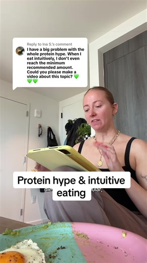 Replying to @Ina S. Also!!! Gentle nutrition is apart of intuitive eating (usually not talked about until you’re farther along in your journey) but if you’re not getting enough of a macro nutrient, it’s ok to prioritize it! That’s not “going against your body”. The goal is to feel good & energized so sometimes you have to make a more conscious effort to do that. The big thing though is that it doesn’t come from a place of weight loss or restriction!