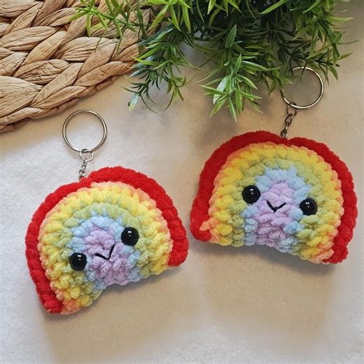 Crocheted Rainbow - Rainbow Keychain - Etsy