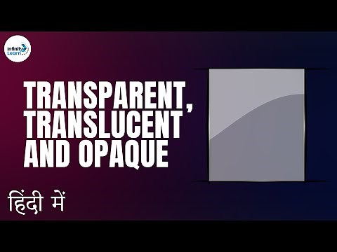 Transparent, opaque and translucent objects - CBSE 6 - in Hindi (हिंदी में )