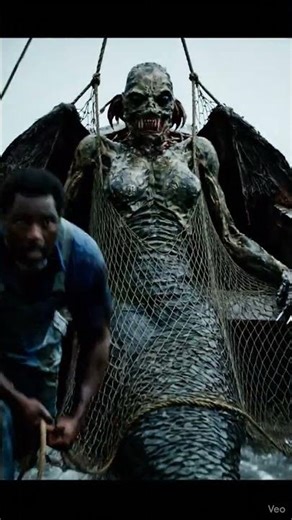 scariest mermaid caught in mesh. #mermaids #scary #horror #sirens