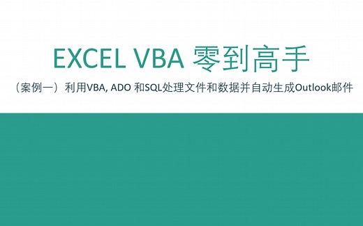 【原创】EXCEL VBA 零到高手 实例 - ADO SQL OUTLOOK HTML