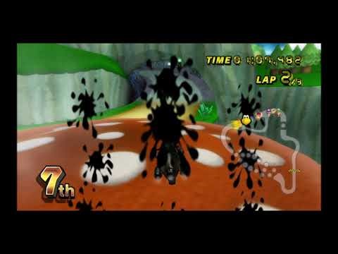 Mario Kart Wii Mushroom cup: Without brakes, reverses, manual drifts and jumping