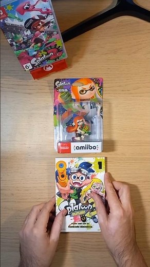 Amiibo Splatoon Inkling Girl (2015) / manga Splatoon 3: Splatlands vol. 1 (2024) Sankichi Hinodeya