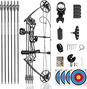 Archery Ready to Hunt Compound Bow Package for Adults and Teens,25"-31" Draw Length,0-70 Lbs Draw Weight Adjustable,up to 320 fps,Made in USA,Lightweight Design P3 Bow,2025 New