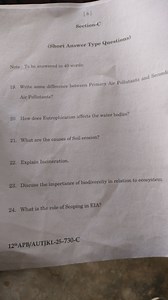 Environmental Science QuestionsWrite some difference between ... | Filo