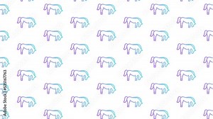 Horse White Animated Loop Background 4K