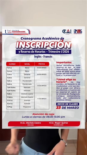 🚨✨ ATENCIÓN ESTUDIANTES DE LOS CAI ✨🚨 ¡Tenemos novedades importantes! 📢 Ya se encuentran disponibles las nuevas fechas de inscripción para cada nivel. 🎓 Si quieres formar parte de los CAI, ⏰ este es el momento de prepararte y asegurar tu cupo. 📌 Revisa que fecha inscribe tu nivel 📌 Mantente atento a los plazos 📌 ¡Y no te quedes fuera! 💬 Para más información, consulta nuestras redes oficiales. CAI — Formando tu futuro hoy. ✨ #inscripciones #idiomas #UAGRM #parati #viral