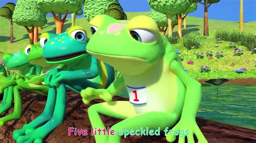 Five Little Speckled Frogs! _ CoComelon Animal Time _ Animal Nursery Rhymes