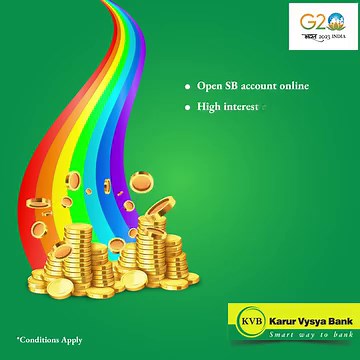 Open a savings account with ease, with KVB’s e-Rainbow Savings! Visit our website to know more, at: https://www.kvb.co.in/personal/accounts/savings-account/rainbow-savings-sweep-in-sweep-out/ #KVB #KarurVysyaBank #SmartWayToBank #Bank #Banking #OnlineBanking #ERainbowSavings #KVB333 #KVB444 | Karur Vysya Bank