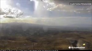 This spectacular footage shows a microburst hit the Green Valley area in the Nevada desert, with reported wind gusts of up to 70mph by the NWS in Las Vegas. | AccuWeather
