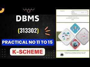DBMS MSBTE Manual answer || EXPERIMENT NO: 11 to 15 | MSBTE | Manual Answers