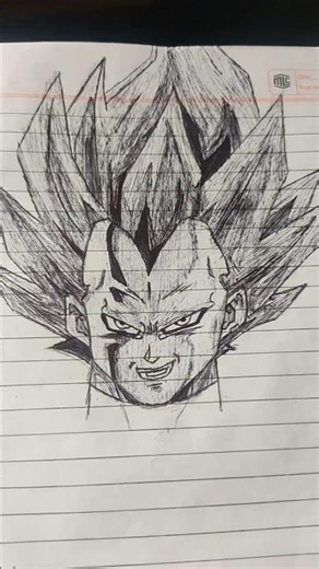 “Vegeta Face Sketch in Black Pen | Dragon Ball Z Art”