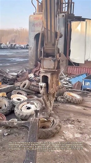 鉄の鉗が解く結合：タイヤとリムの分離作業