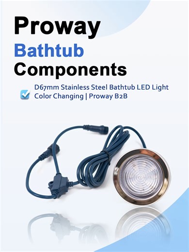 D67mm Stainless Steel Bathtub LED Light BLT-902 | Color Changing | Proway B2B 🛁✨ #b2b #wholesaler #proway #spaparts #bathroomhardware #bathtublight #ledspalight #colorchanginglight #hottubparts #bathtubmanufacturing #tablewarefactory #chinasupplier #spalighting