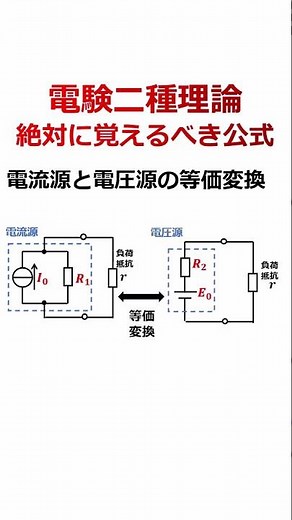 【電験二種理論 必須公式】電流源と電圧源の等価変換（電気数学）
