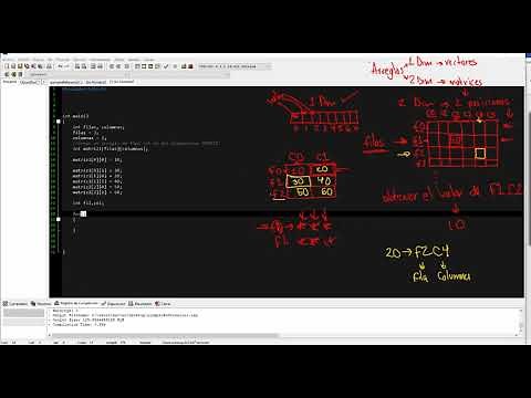 Arreglos dos dimensiones Matrices creación, explicación en lenguaje C