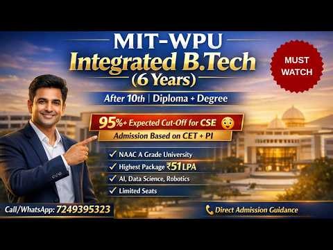 Integrated B tech after 10th | B Tech after 10th | 6 Years B Tech Program, MIT WPU integrated btech