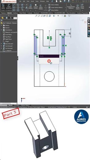 SOLIDWORKS Tutorial 001 Connector Bracket Part 3/4