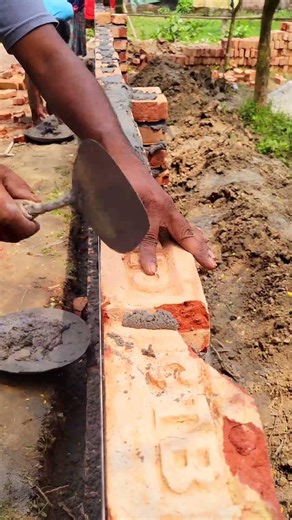 How to join bricks in a brick wall #brickfitting #brickjoin