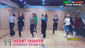 TWICE舞蹈 简单 到 困难 排名